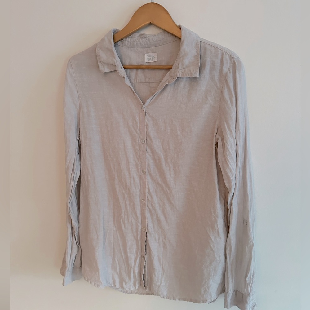 Sigrid Olsen 100% linen button-up top
